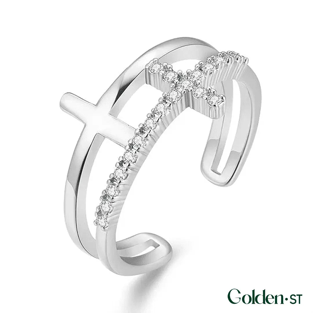 Double Cross Ring - Gold-Plated | FREE SHIPPING + Gift