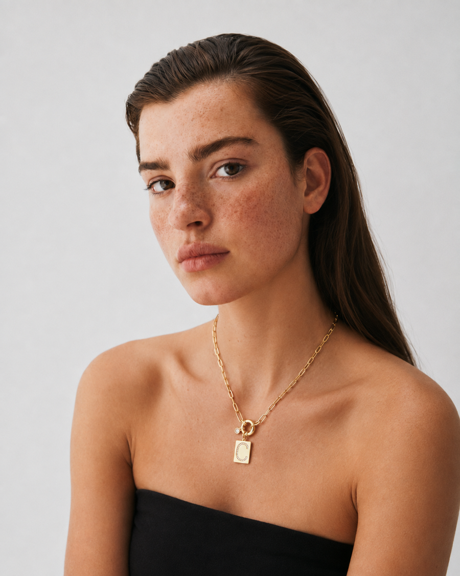 Pavé Initial Pendant Necklace