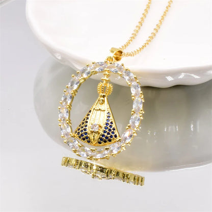Crystal Necklace - Our Lady of Aparecida | Gold-Plated