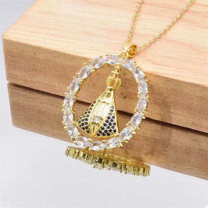 Crystal Necklace - Our Lady of Aparecida | Gold-Plated
