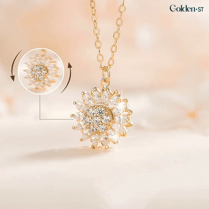 Colar Girassol Giratório | Banhado A Ouro 18k - Especial Dia das Mães