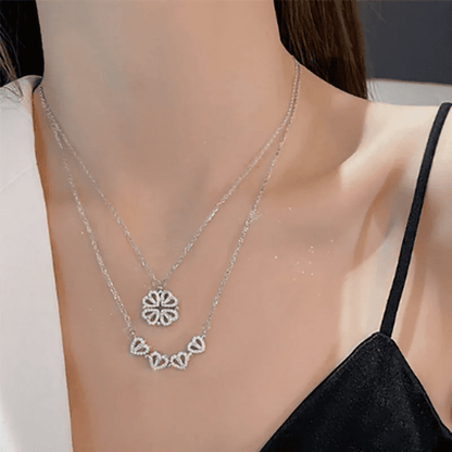 Four-Leaf Clover Necklace + 4 Hearts - LAST UNITS