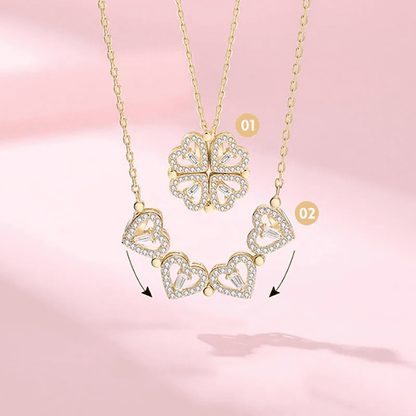 Four-Leaf Clover Necklace + 4 Hearts – LAST UNITS
