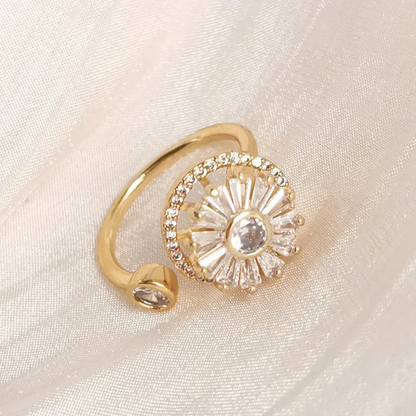 Rotating Sunflower Ring - Helps with Anxiety