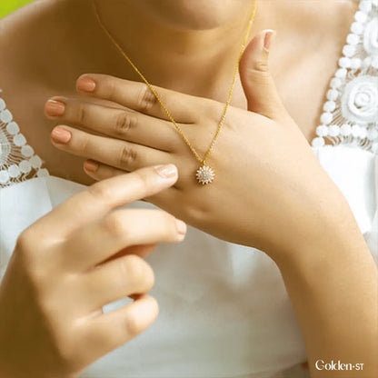 Colar Girassol Giratório | Banhado A Ouro 18k - Especial Dia das Mães