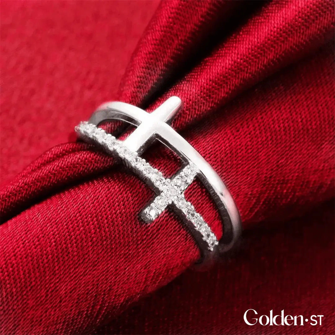 Double Cross Ring - Gold-Plated | FREE SHIPPING + Gift