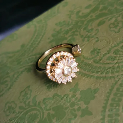 Rotating Sunflower Ring - Helps with Anxiety