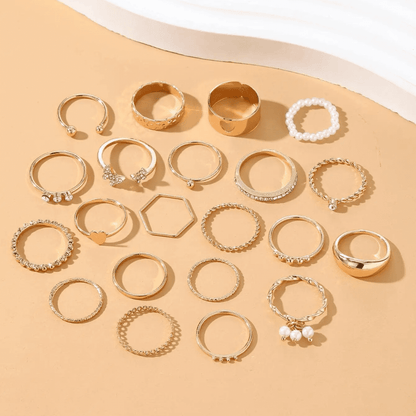 Heart and Butterfly Ring Set