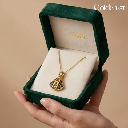 (BUY 1 GET 2) Gold-Plated Reversible Our Lady of Aparecida Necklace with Zirconia Mantle