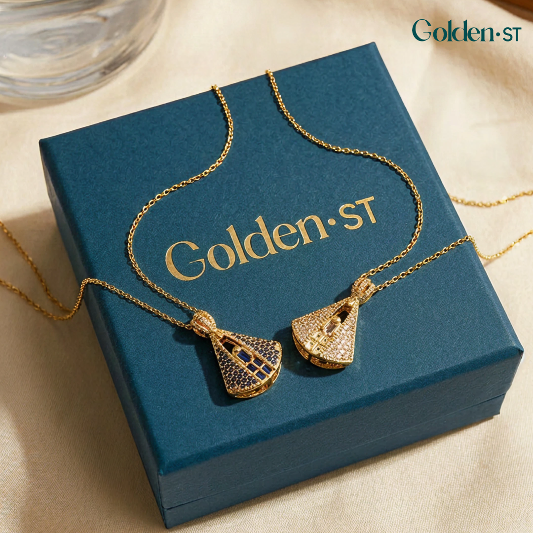 (BUY 1 GET 2) Gold-Plated Reversible Our Lady of Aparecida Necklace with Zirconia Mantle