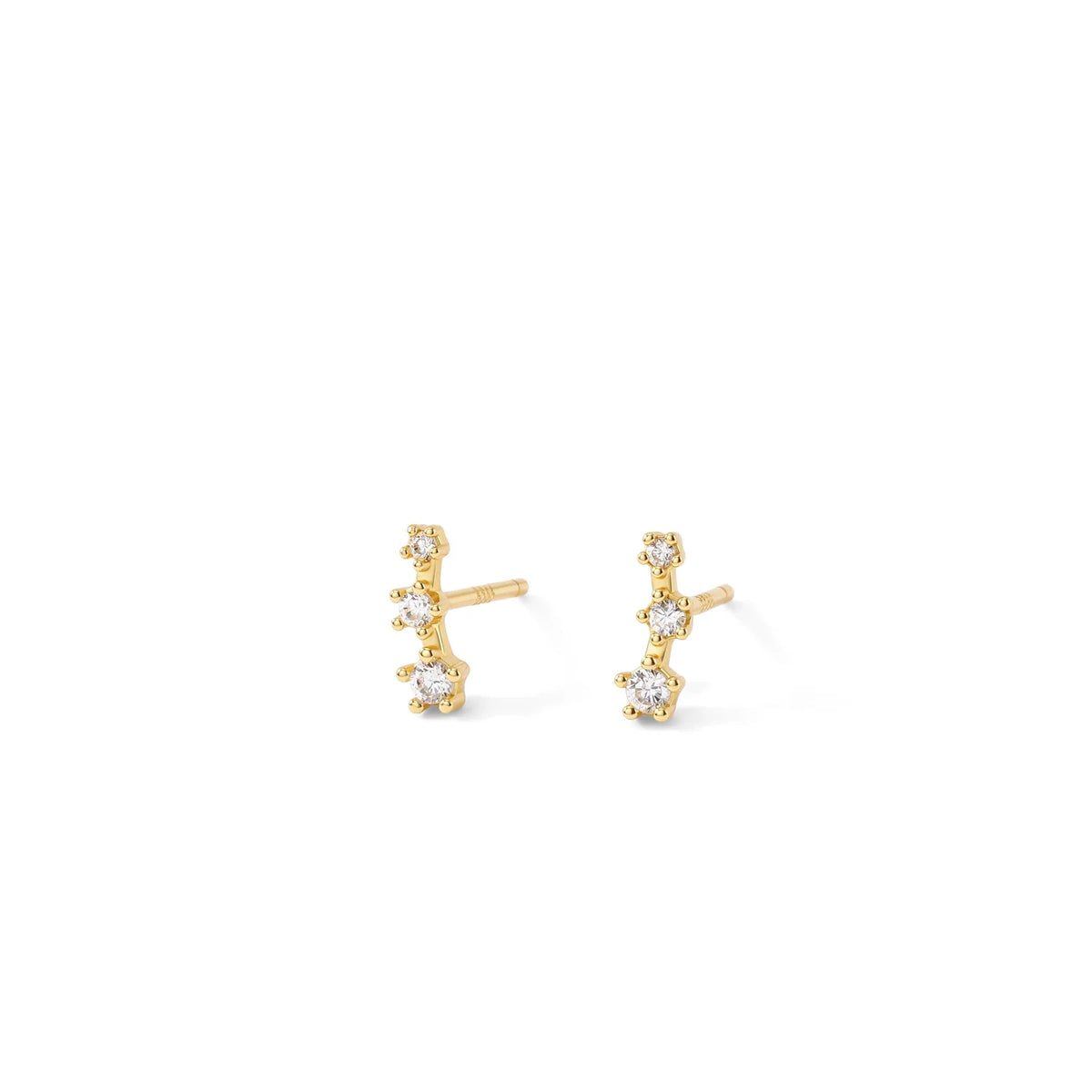 Mini crystal ear climber stud earrings