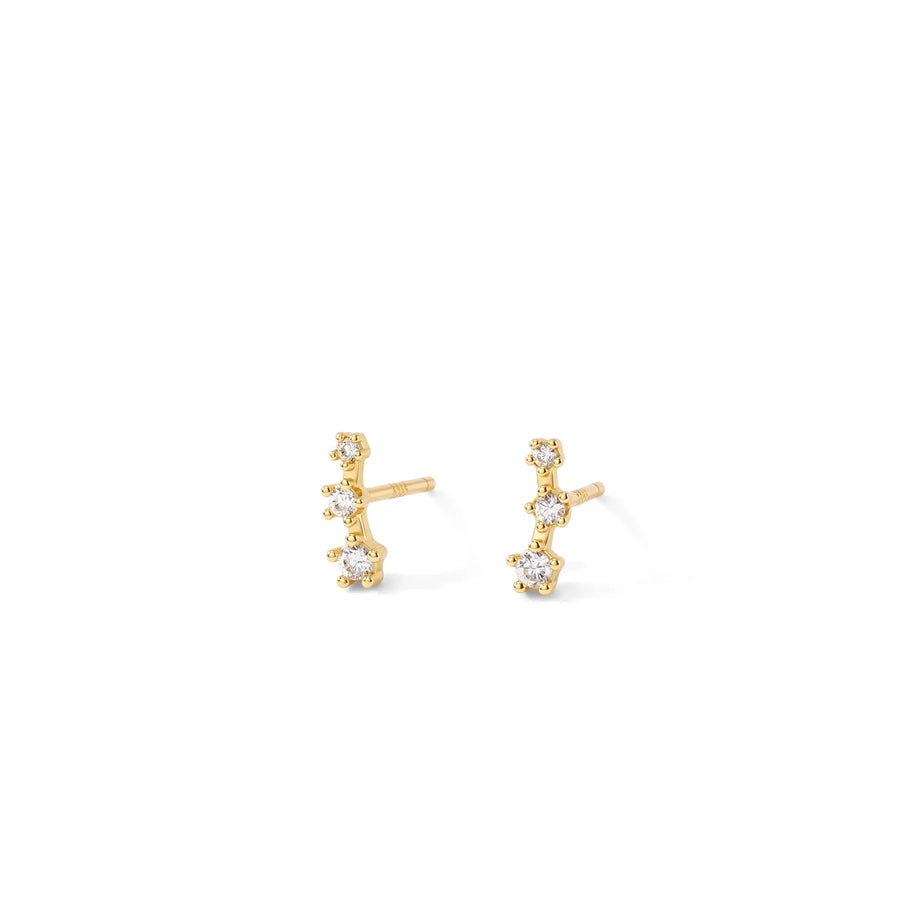 Mini crystal ear climber stud earrings