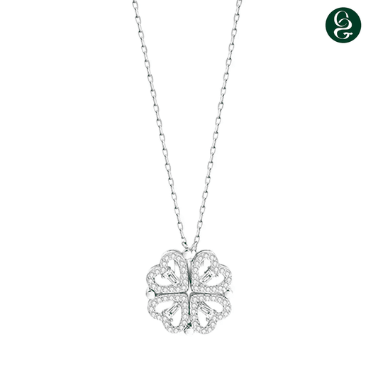 Four-Leaf Clover Necklace + 4 Hearts - LAST UNITS