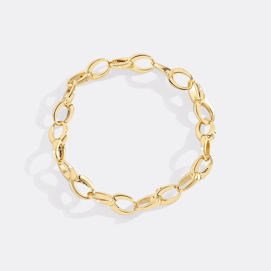 Chunky statement chain-link bracelet in gold finish