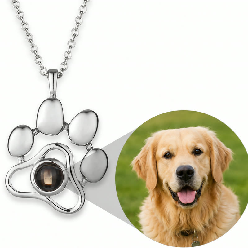 Personalized pet photo necklace with gold-finished pendant - photo 7